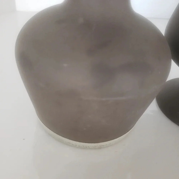 Vintage Green Earth Brown with Glazed brown/Green Rim Clay Wine Goblets. - Picture 3 of 8